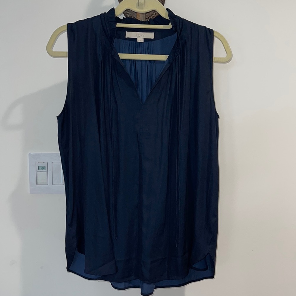 Loft Navy Blouse